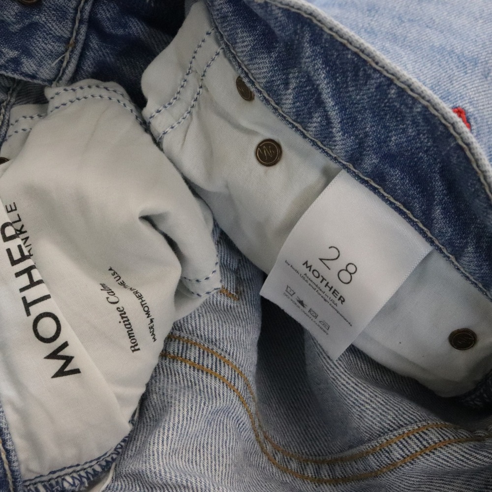 Mother Superior The Dodger Ankle Jeans 28 Romaine Calm Strawberry Embroidered - Picture 12 of 12
